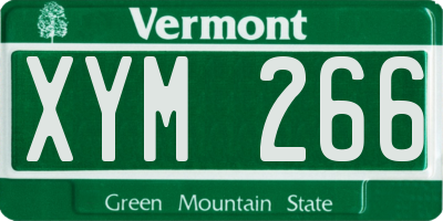 VT license plate XYM266