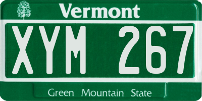 VT license plate XYM267