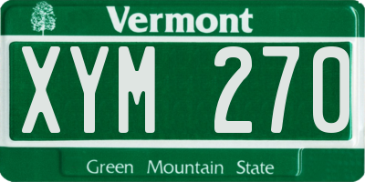 VT license plate XYM270