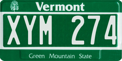 VT license plate XYM274
