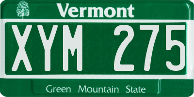 VT license plate XYM275