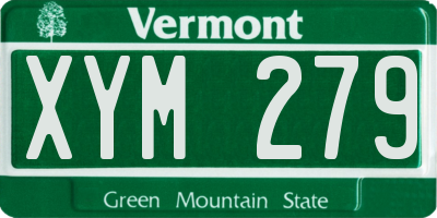 VT license plate XYM279