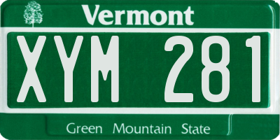 VT license plate XYM281