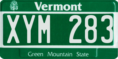 VT license plate XYM283