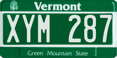 VT license plate XYM287