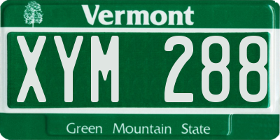 VT license plate XYM288