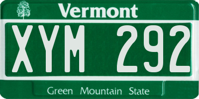 VT license plate XYM292