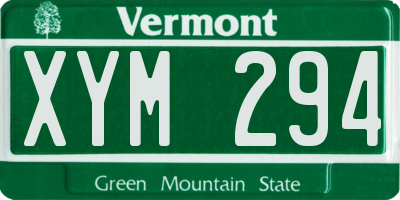 VT license plate XYM294
