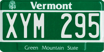 VT license plate XYM295
