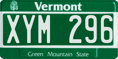 VT license plate XYM296