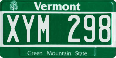 VT license plate XYM298