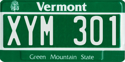 VT license plate XYM301