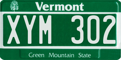 VT license plate XYM302