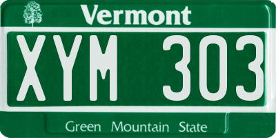 VT license plate XYM303