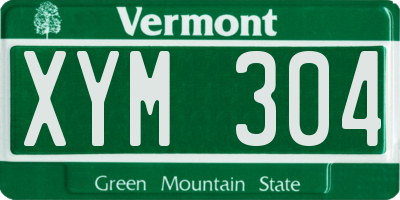 VT license plate XYM304