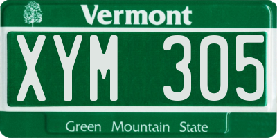VT license plate XYM305