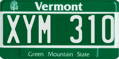 VT license plate XYM310