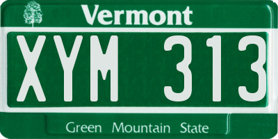 VT license plate XYM313