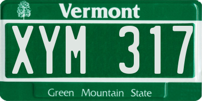 VT license plate XYM317