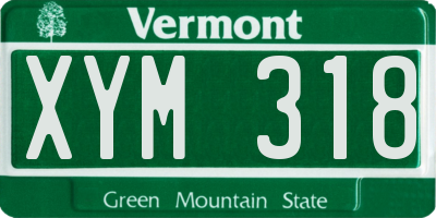 VT license plate XYM318