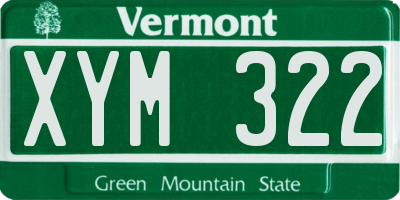 VT license plate XYM322