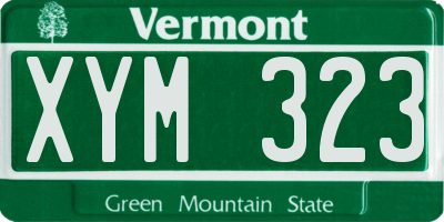 VT license plate XYM323