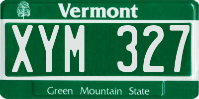 VT license plate XYM327