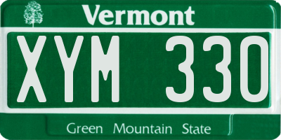 VT license plate XYM330
