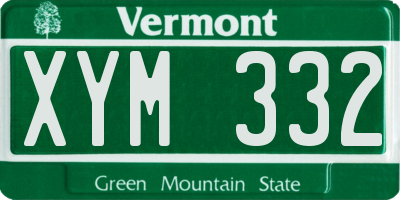 VT license plate XYM332