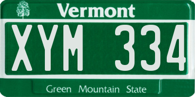 VT license plate XYM334