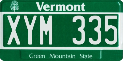 VT license plate XYM335