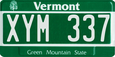 VT license plate XYM337