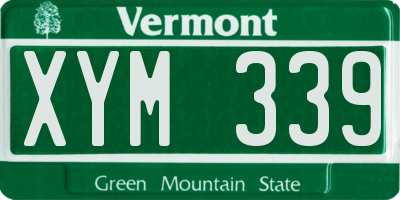 VT license plate XYM339