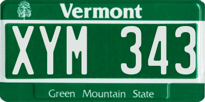 VT license plate XYM343