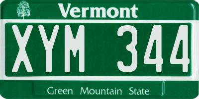 VT license plate XYM344