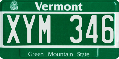 VT license plate XYM346