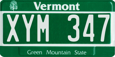 VT license plate XYM347