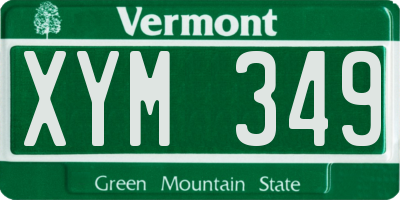 VT license plate XYM349