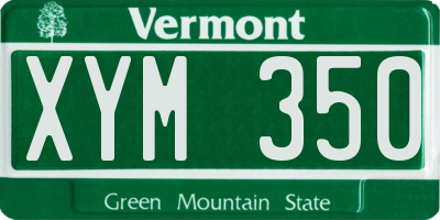 VT license plate XYM350