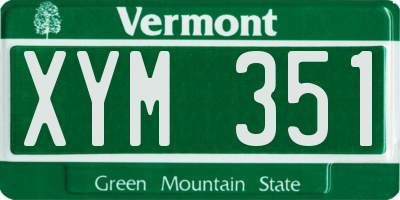 VT license plate XYM351