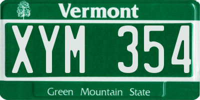 VT license plate XYM354