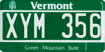 VT license plate XYM356