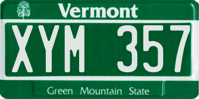 VT license plate XYM357
