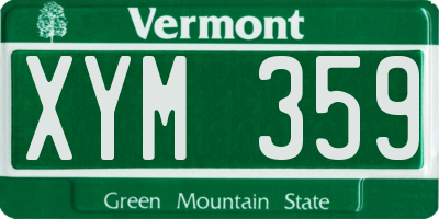 VT license plate XYM359