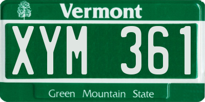 VT license plate XYM361