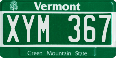 VT license plate XYM367
