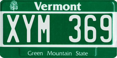 VT license plate XYM369