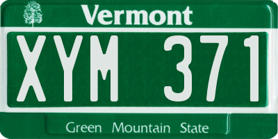 VT license plate XYM371