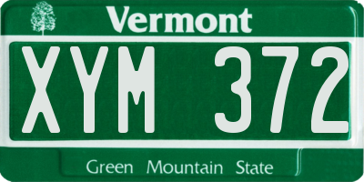VT license plate XYM372