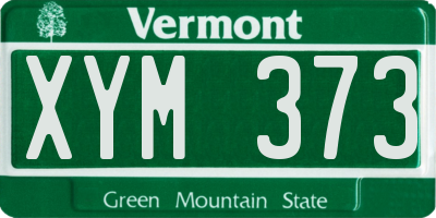 VT license plate XYM373